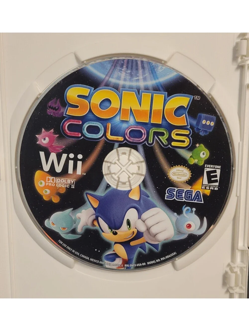 Sonic Colors (Nintendo Wii, 2010) w/Case & Manual Tested/Works